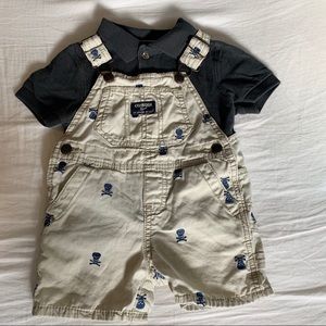 12 month Osh Kosh Overalls Summer Outfit
